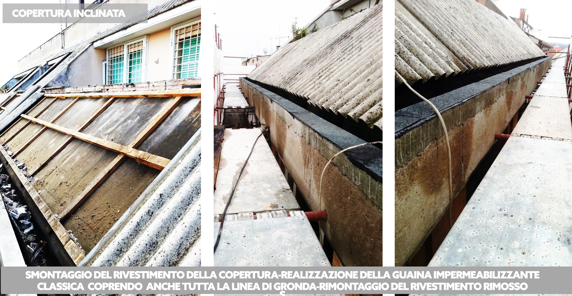 Rifacimento tetto condominiale con posa di nuova guaina, Roma